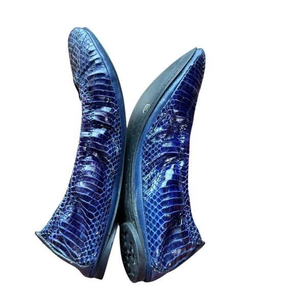 Tory Burch Ultra Marine Eddie Snake Flats Shoes Size 6 1/2 - Picture 5 of 6